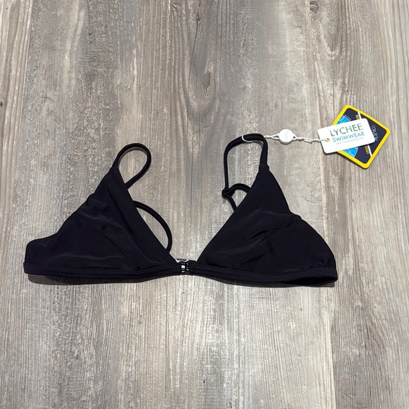 42. Lychee Swimwear Black Traingle Bikini Top - Picture 2 of 5